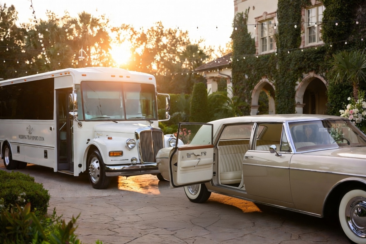 Do You Provide Wedding Day Shuttles And A Classic Vintage Getaway Car In Tallahassee Florida