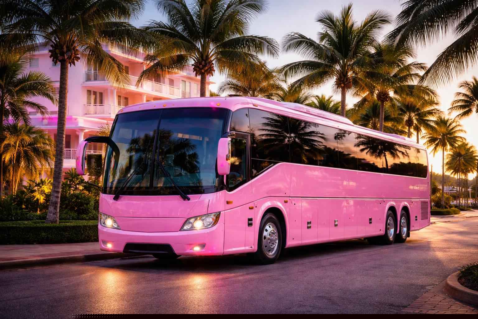 Hialeah Florida Pink Bus Service
