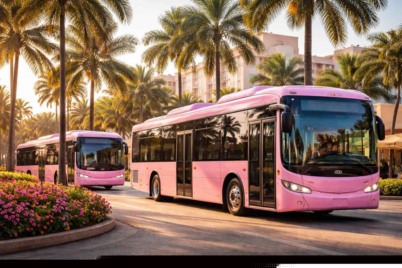 Hialeah Florida Pink Buses