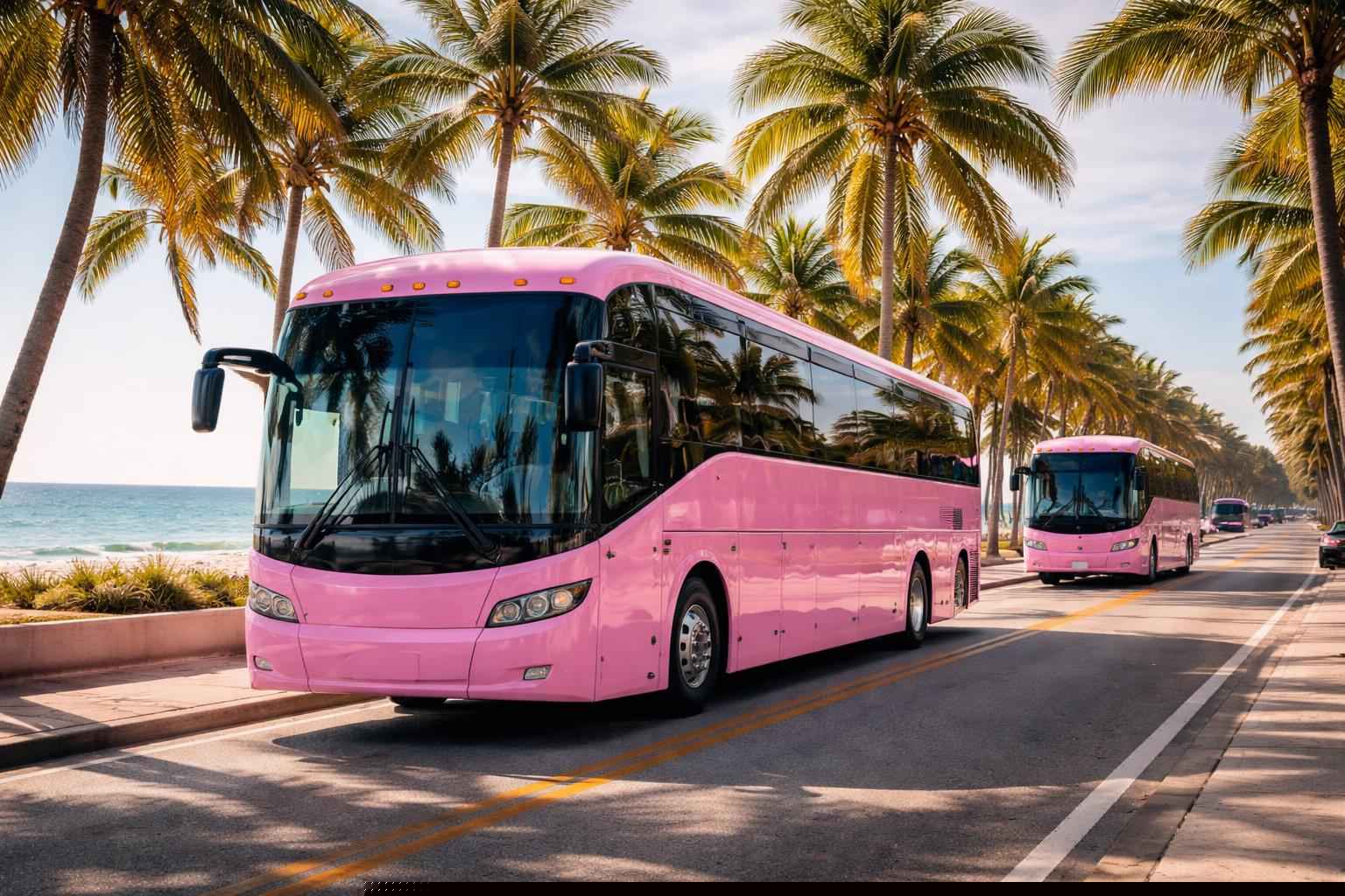 Hollywood Florida Pink Buses