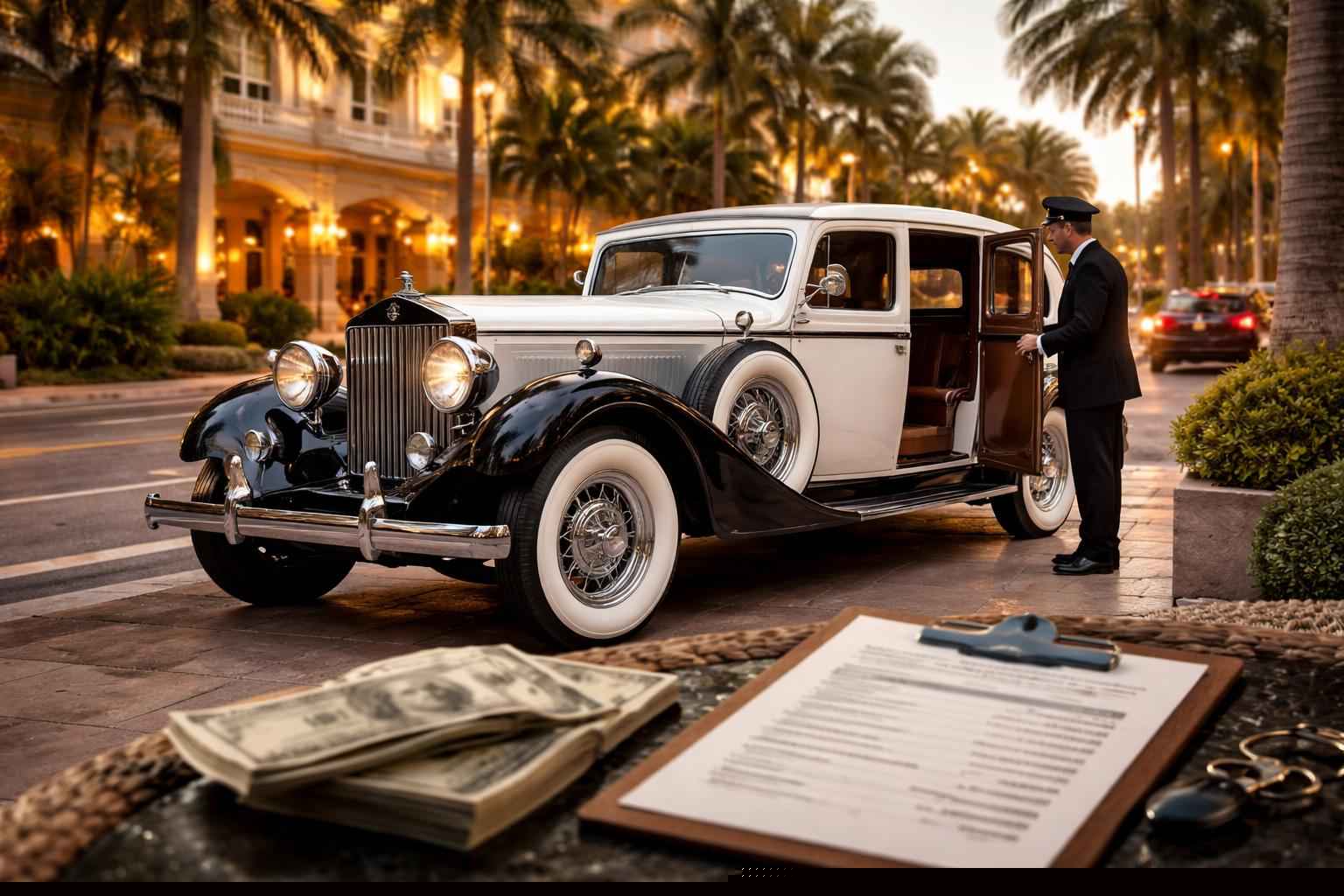 How Much Does Antique Vehicle Rental With Driver Cost In Hollywood Florida?