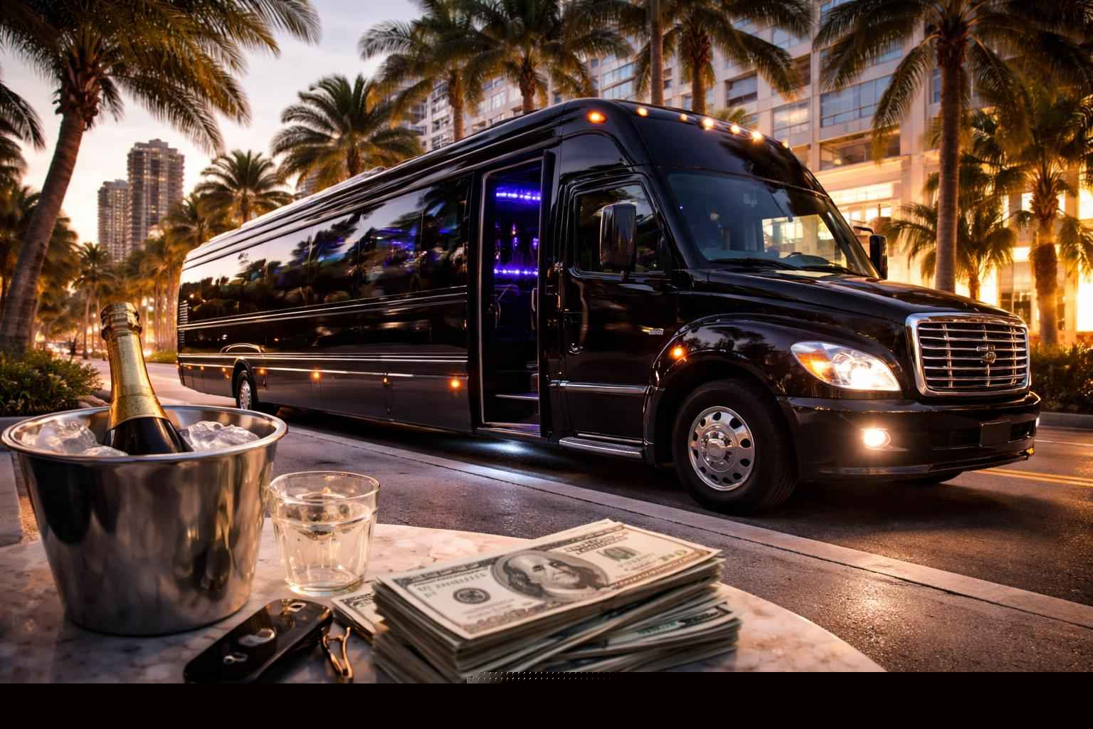 How much does black party bus rental cost in Fort Lauderdale Florida