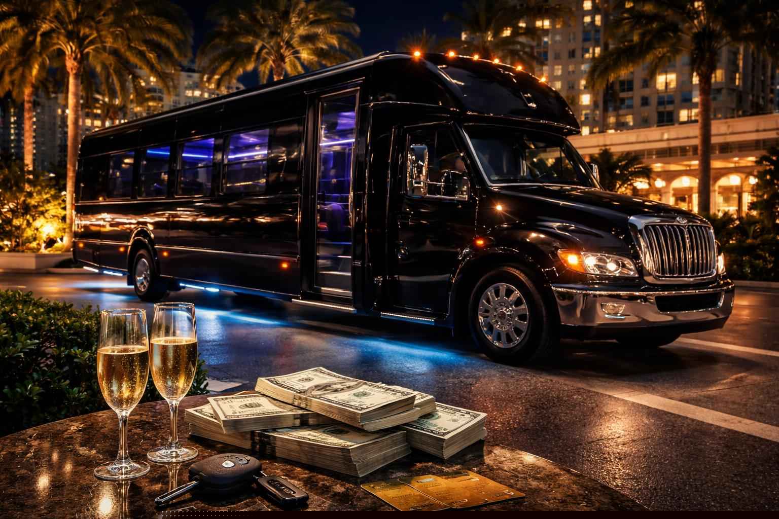 How Much Does Black Party Bus Rental Cost In Hollywood Florida