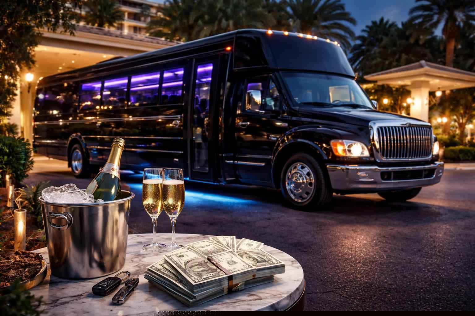 How Much Does Black Party Bus Rental Cost In Miramar Florida?