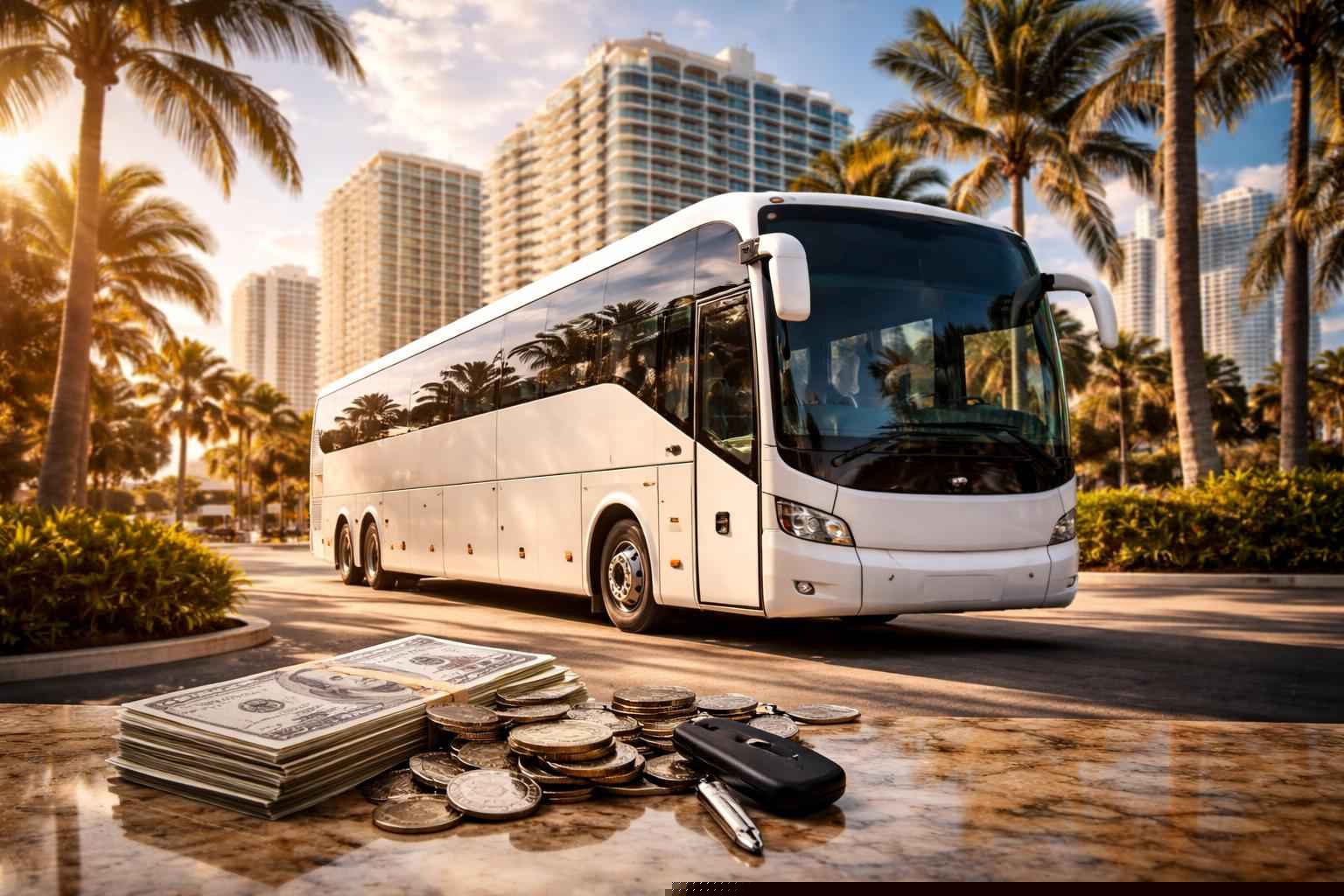 How much does charter bus rental cost in Hollywood Florida?