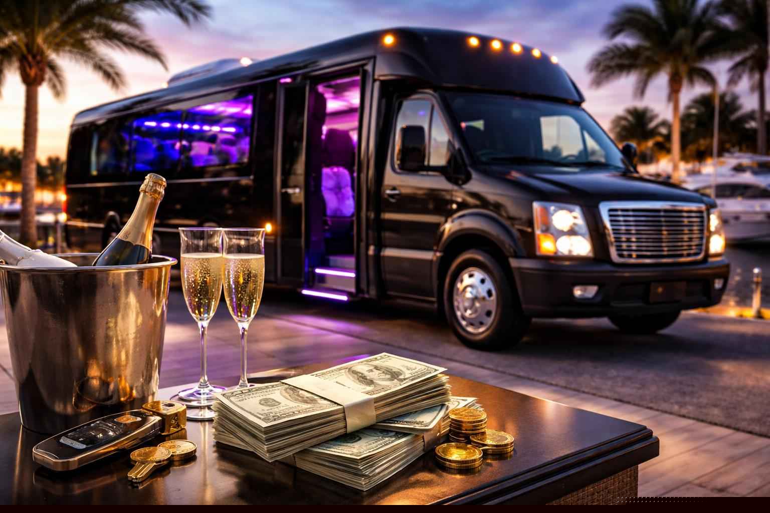 How much does party bus rental cost in Cape Coral Florida?