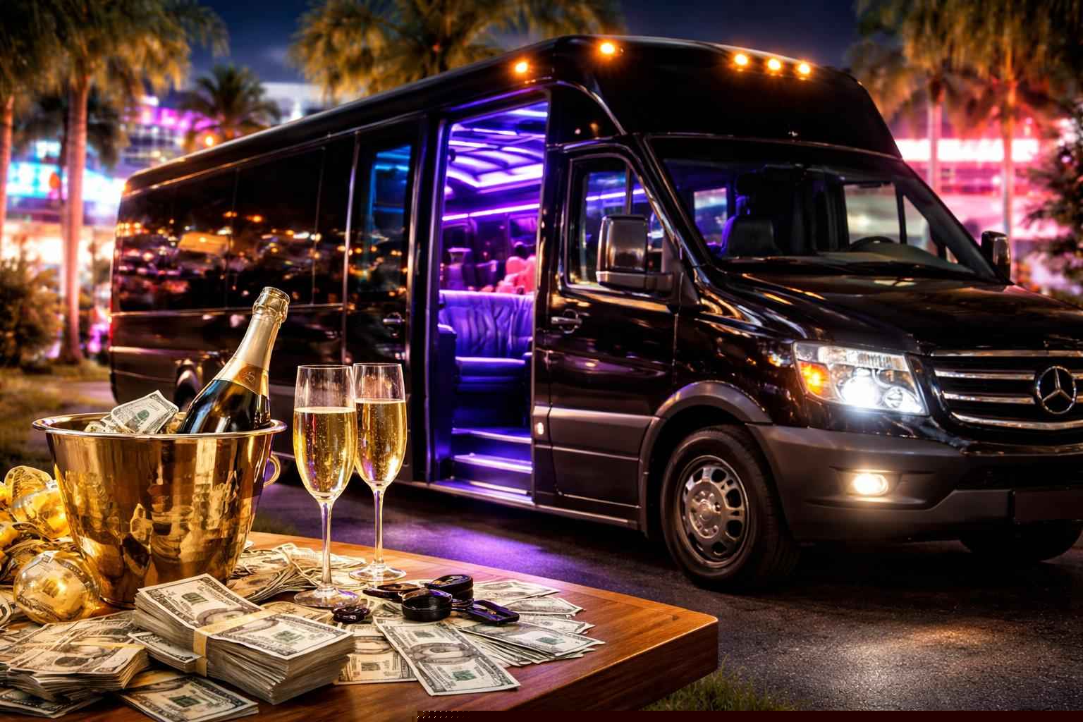 How much does party bus rental cost in Hialeah Florida?