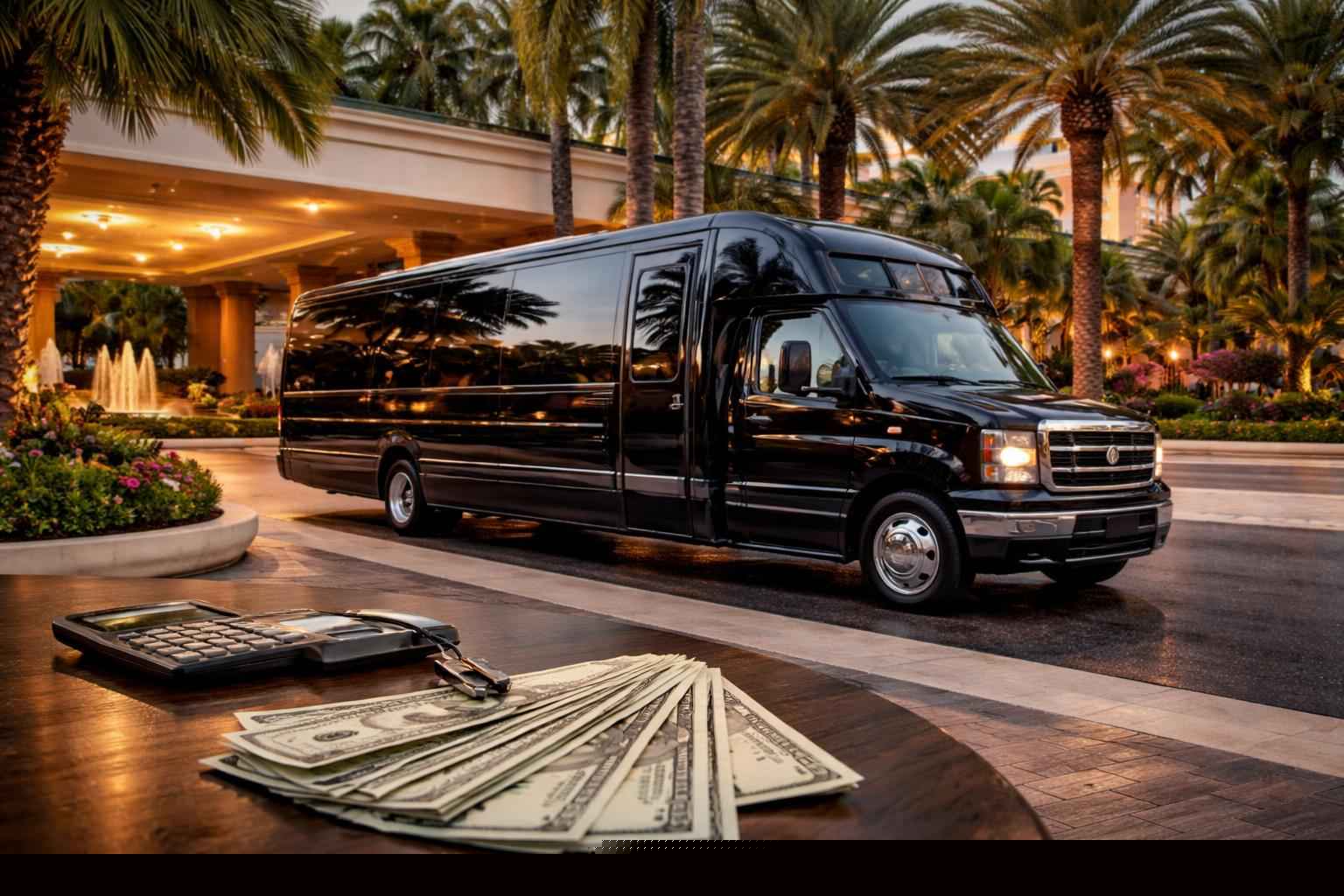 How much does shuttle bus rental cost in Hollywood Florida?