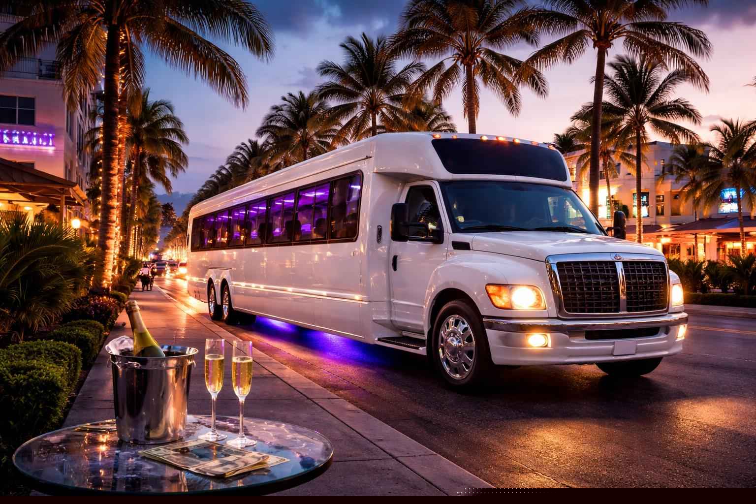 How Much Does White Party Bus Rental Cost In Hollywood Florida?