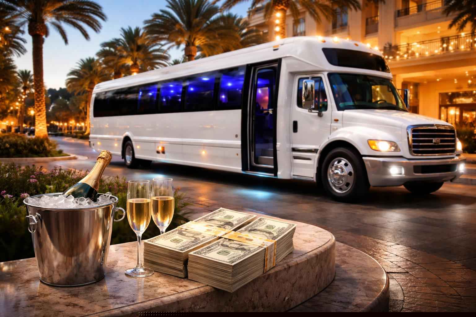 How Much Does White Party Bus Rental Cost In Miramar Florida?