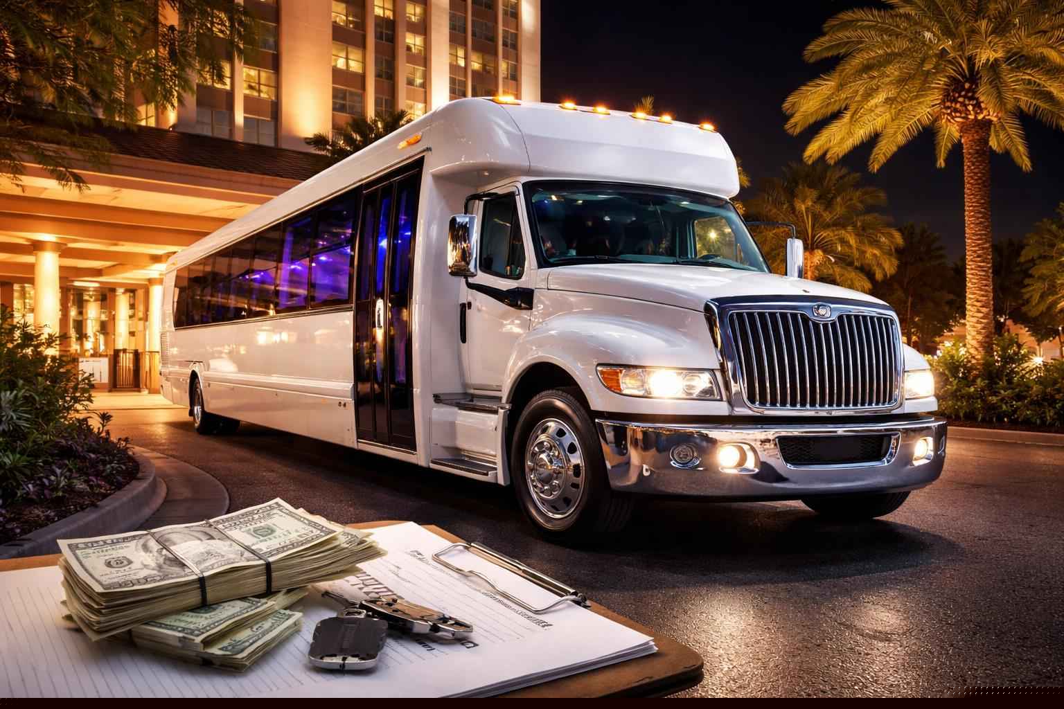 How much does white party bus rental cost in Tallahassee Florida