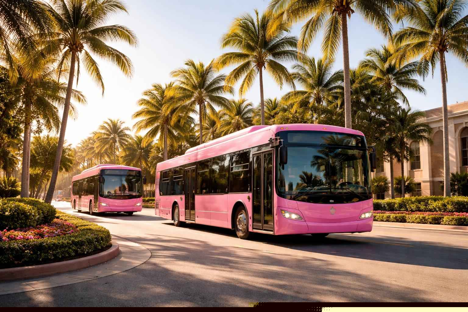 Miramar Florida Pink Buses