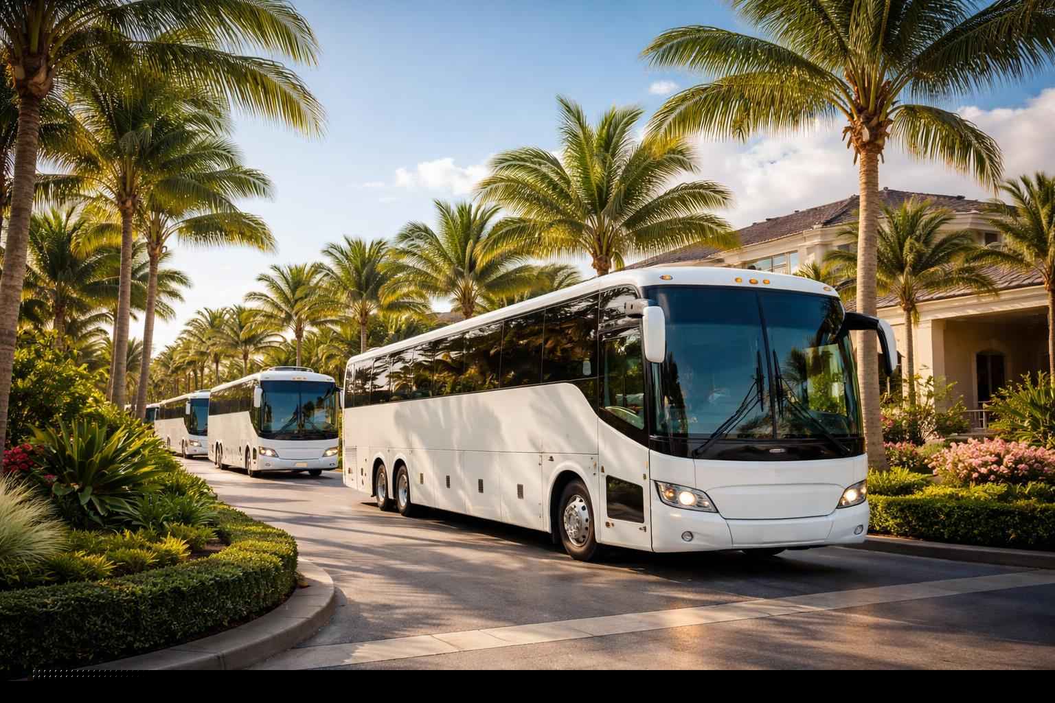 Miramar Florida White Buses