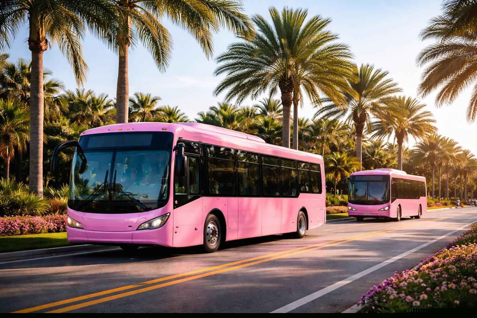 Pembroke Pines Florida Pink Buses