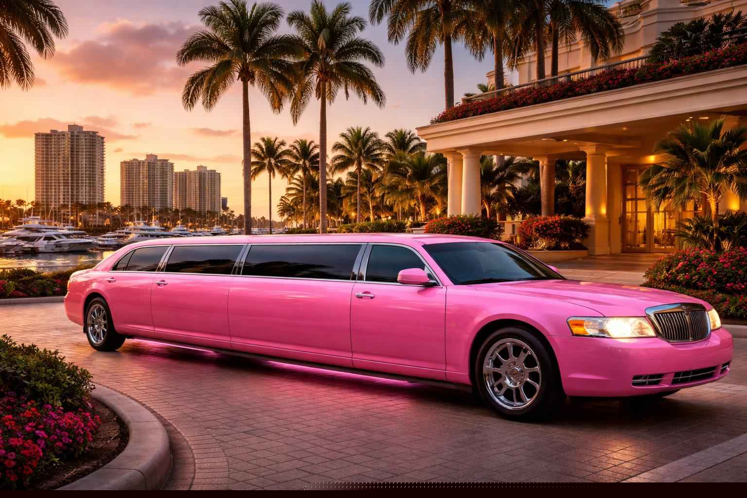 Pink Limo Rental Services in Fort Lauderdale Florida