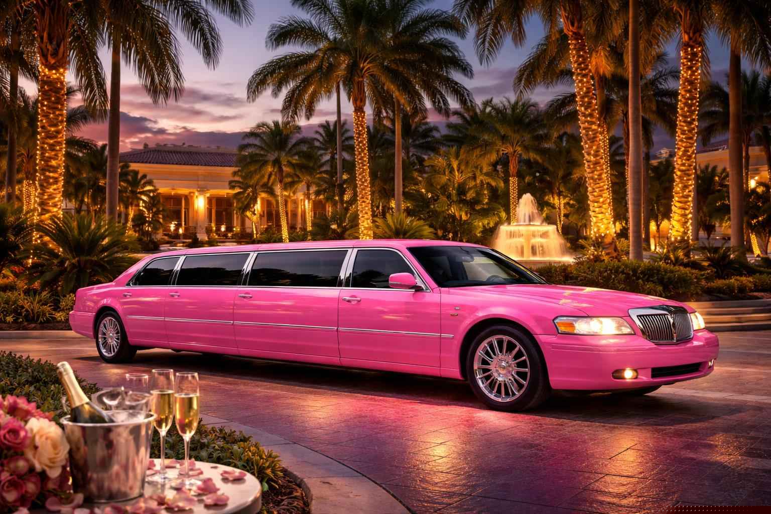 Pink Limo Rental Services In Hollywood Florida