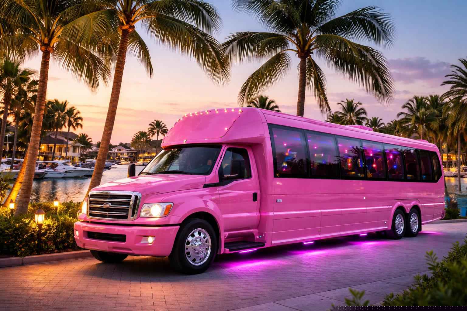 Pink Party Bus Rental Services in Cape Coral Florida