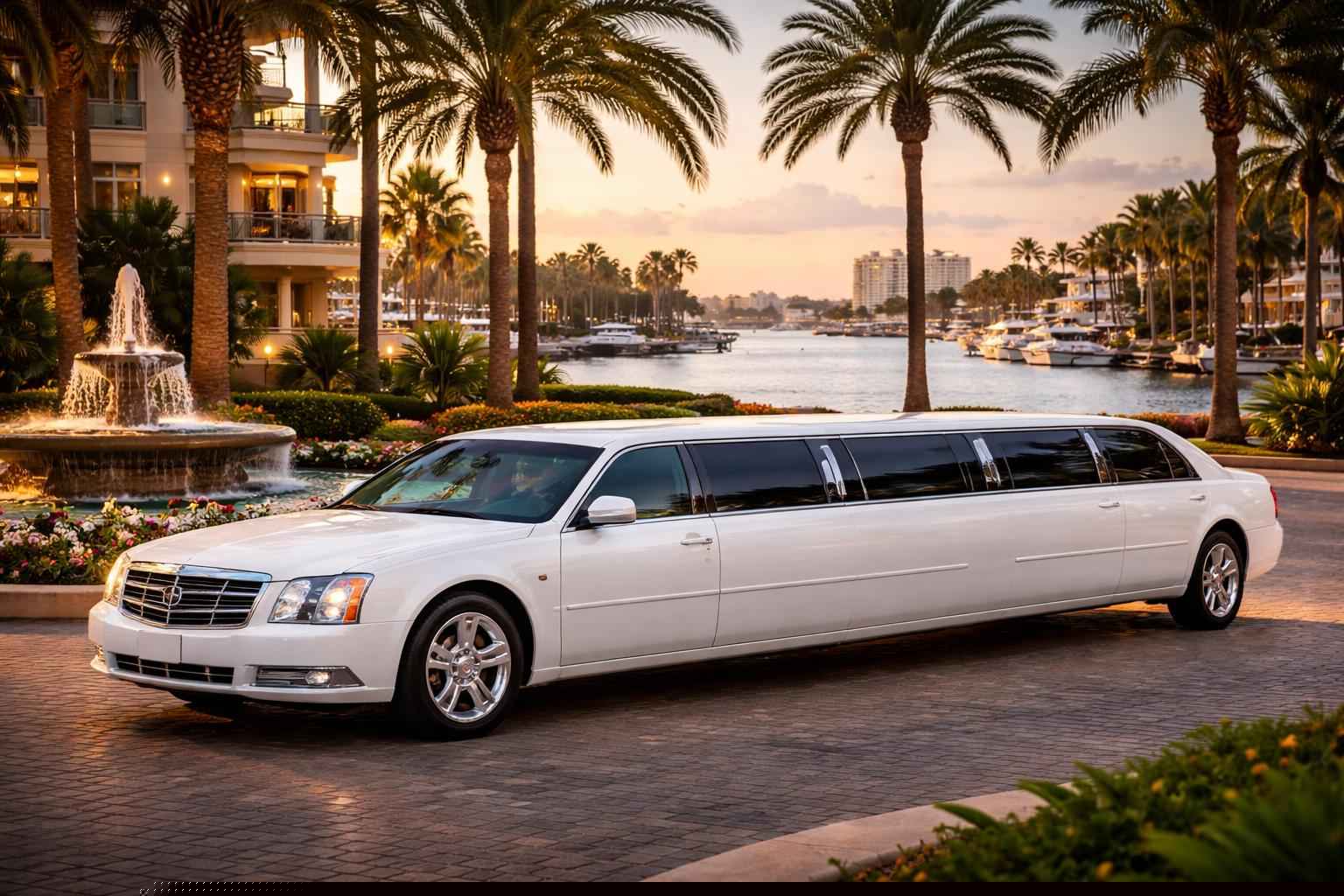 White Limo Rental Services in Hollywood Florida