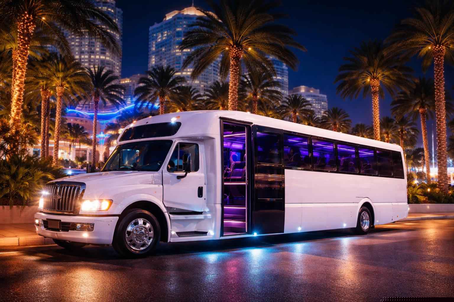 White Party Bus Rental Services in Hollywood Florida