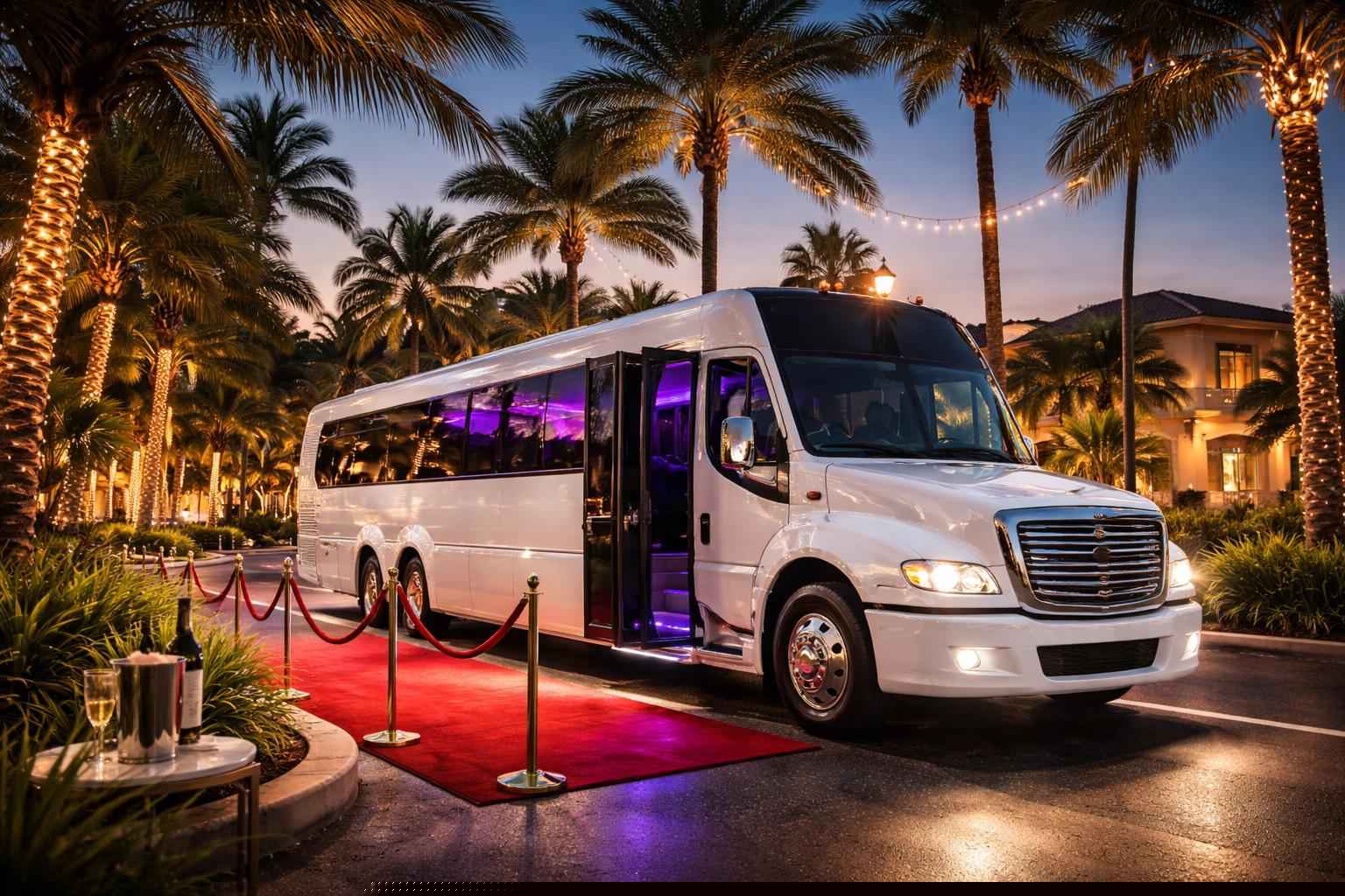 White Party Bus Rental Services in Pembroke Pines Florida