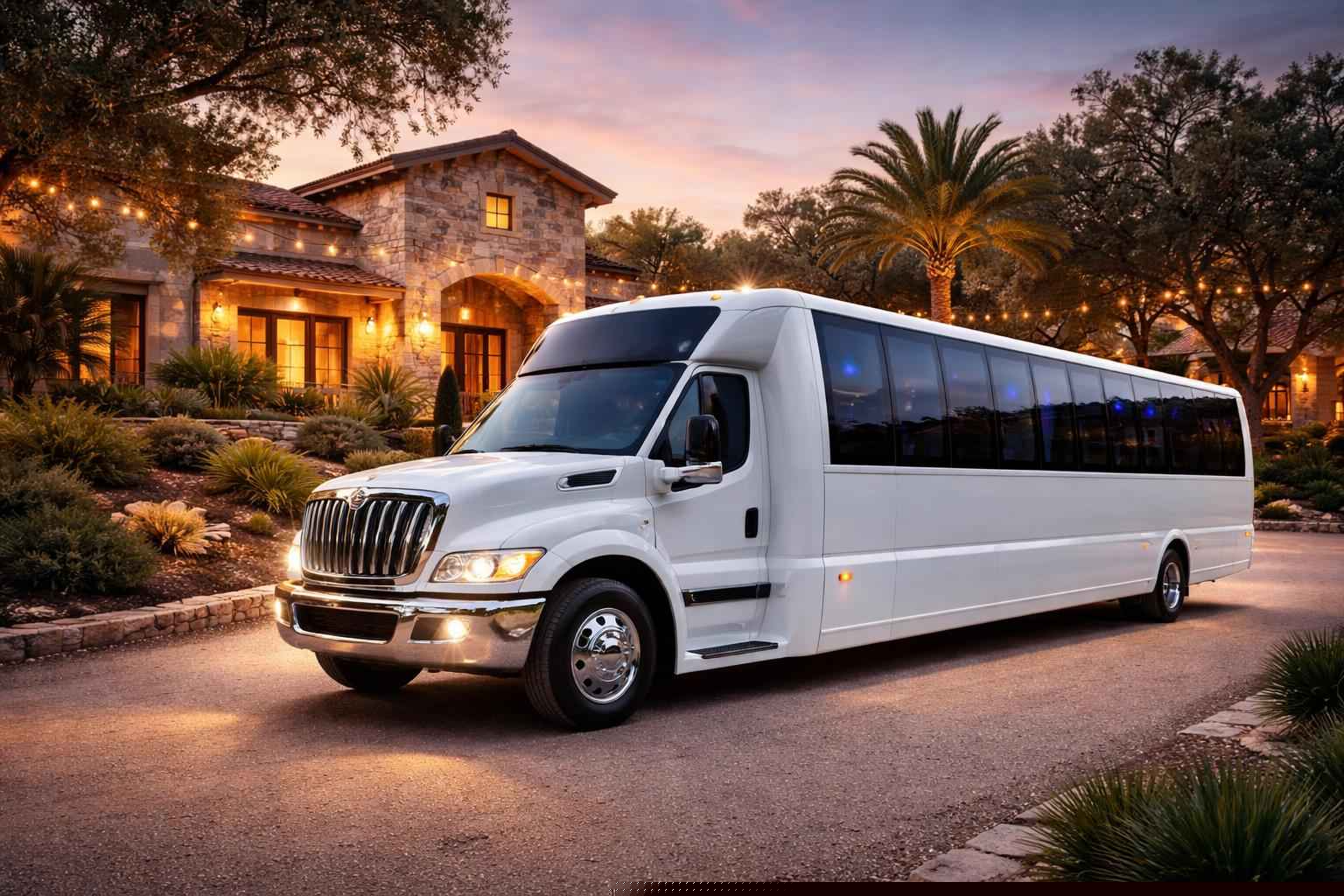 Best White Party Bus Company In Burnet TX