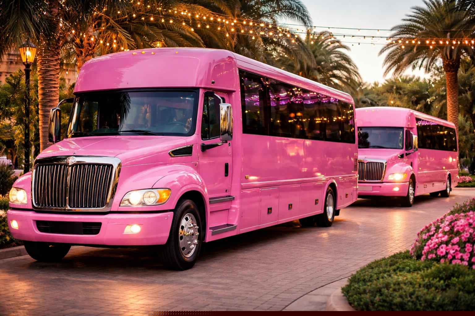Burnet Texas Pink Party Bus Fleet Options