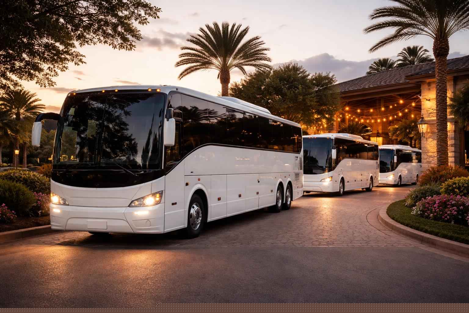 Burnet TX White Limo Buses