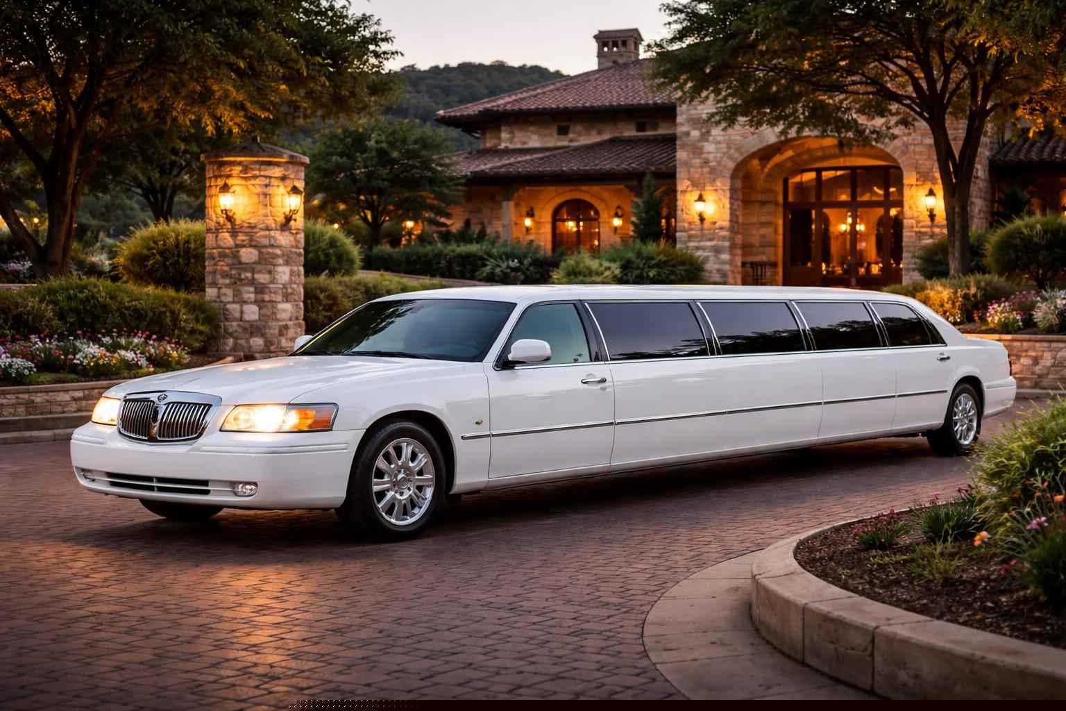 Luxury White Limo Service In Burnet Texas