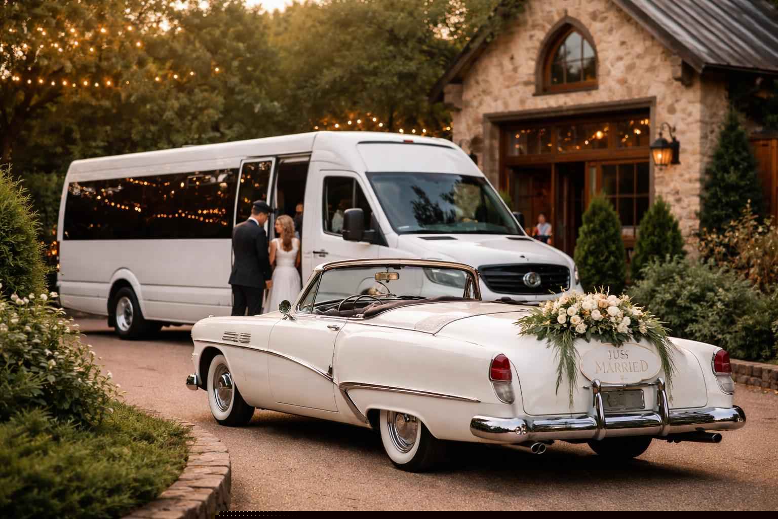 Do You Provide Wedding Day Shuttles And A Classic Vintage Getaway Car In Burnet Texas?
