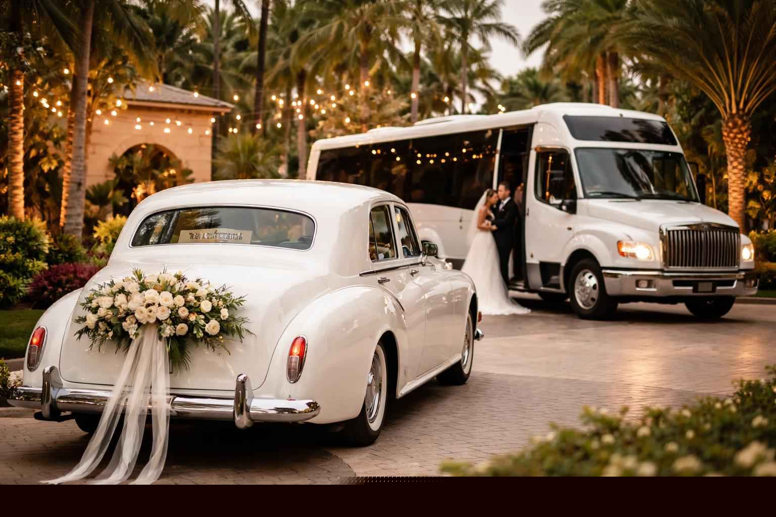 Do You Provide Wedding Day Shuttles And A Classic Vintage Getaway Car In Coral Springs Florida?
