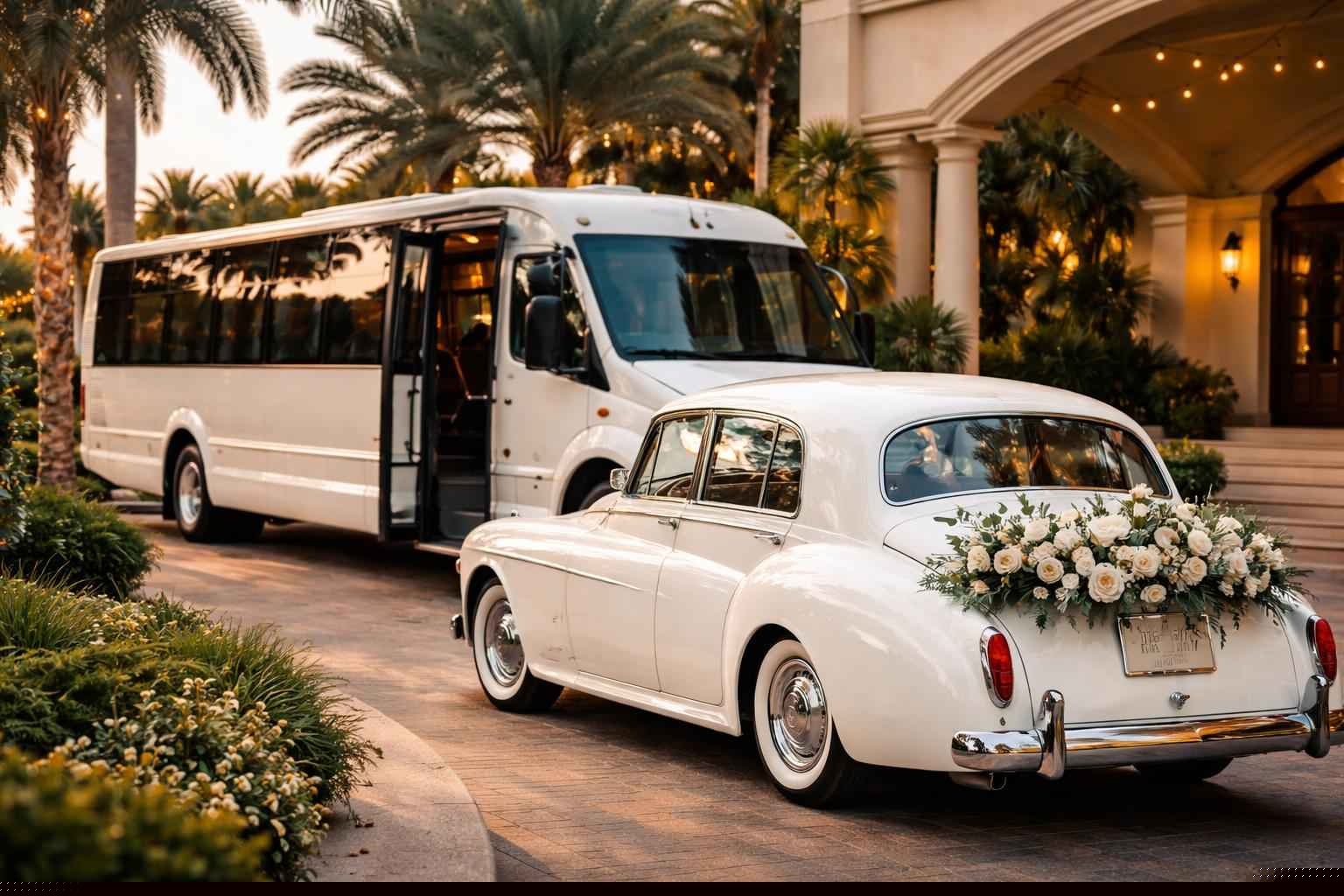 Do You Provide Wedding Day Shuttles And A Classic Vintage Getaway Car In Coral Springs Florida?