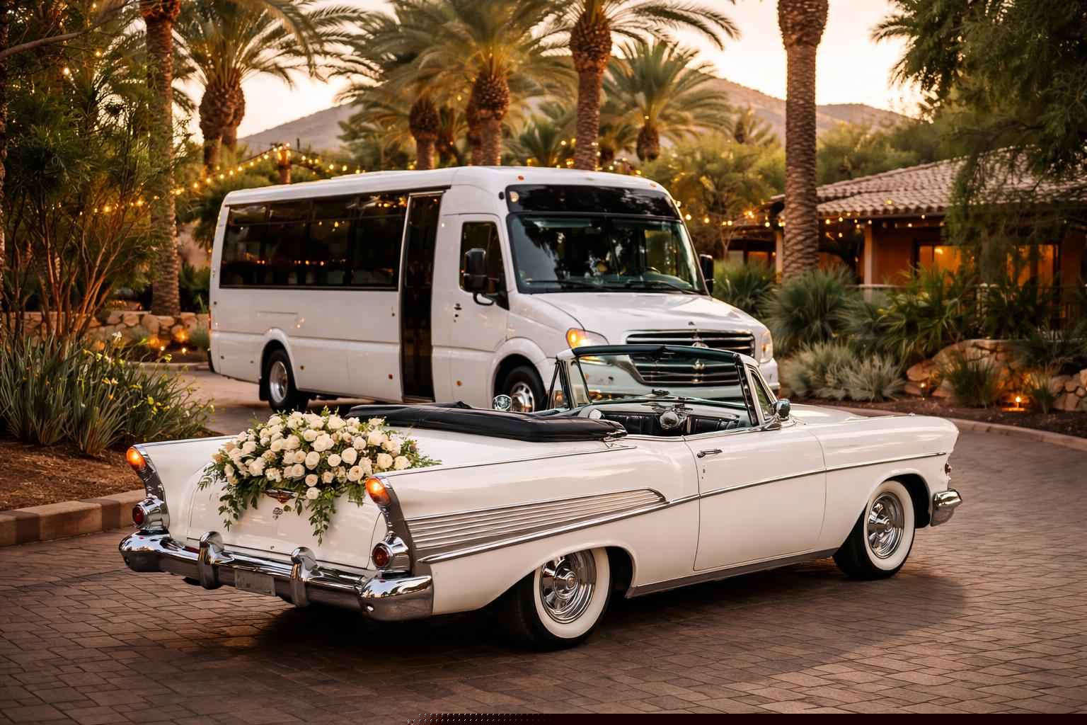 Do You Provide Wedding Day Shuttles And A Classic Vintage Getaway Car In Phoenix Arizona?