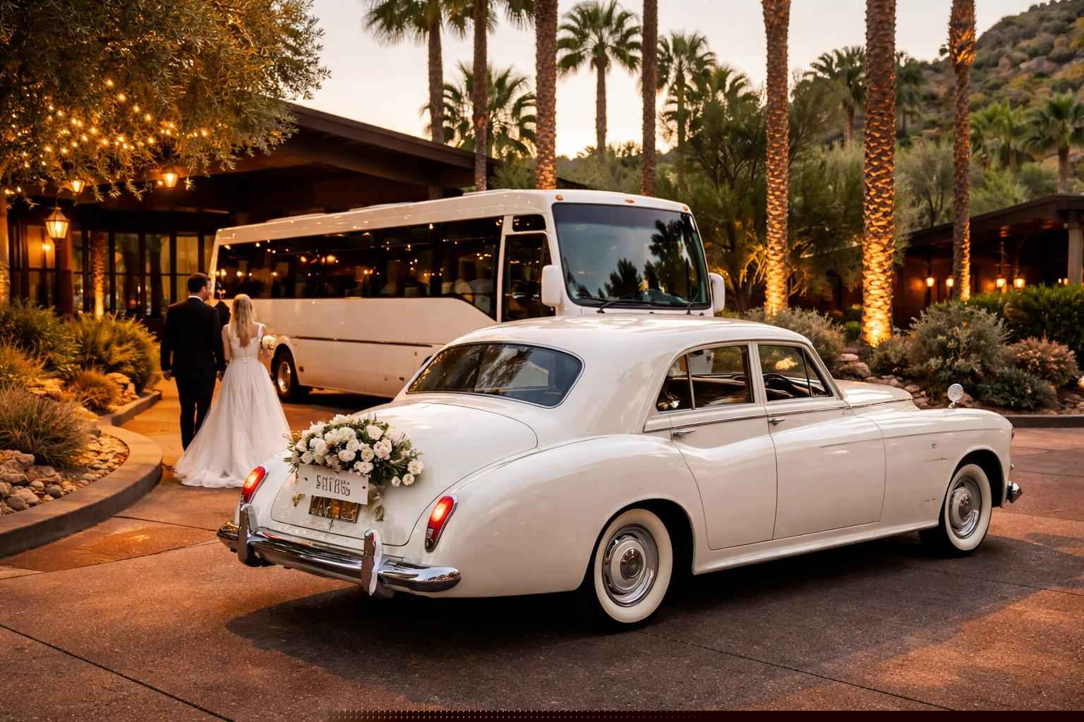 Do You Provide Wedding Day Shuttles And A Classic Vintage Getaway Car In Phoenix Arizona?